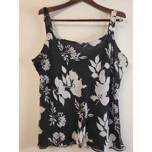 Vintage Cattiva New York 100% Silk Camisole Floral Flowy Romantic Feminine 22W